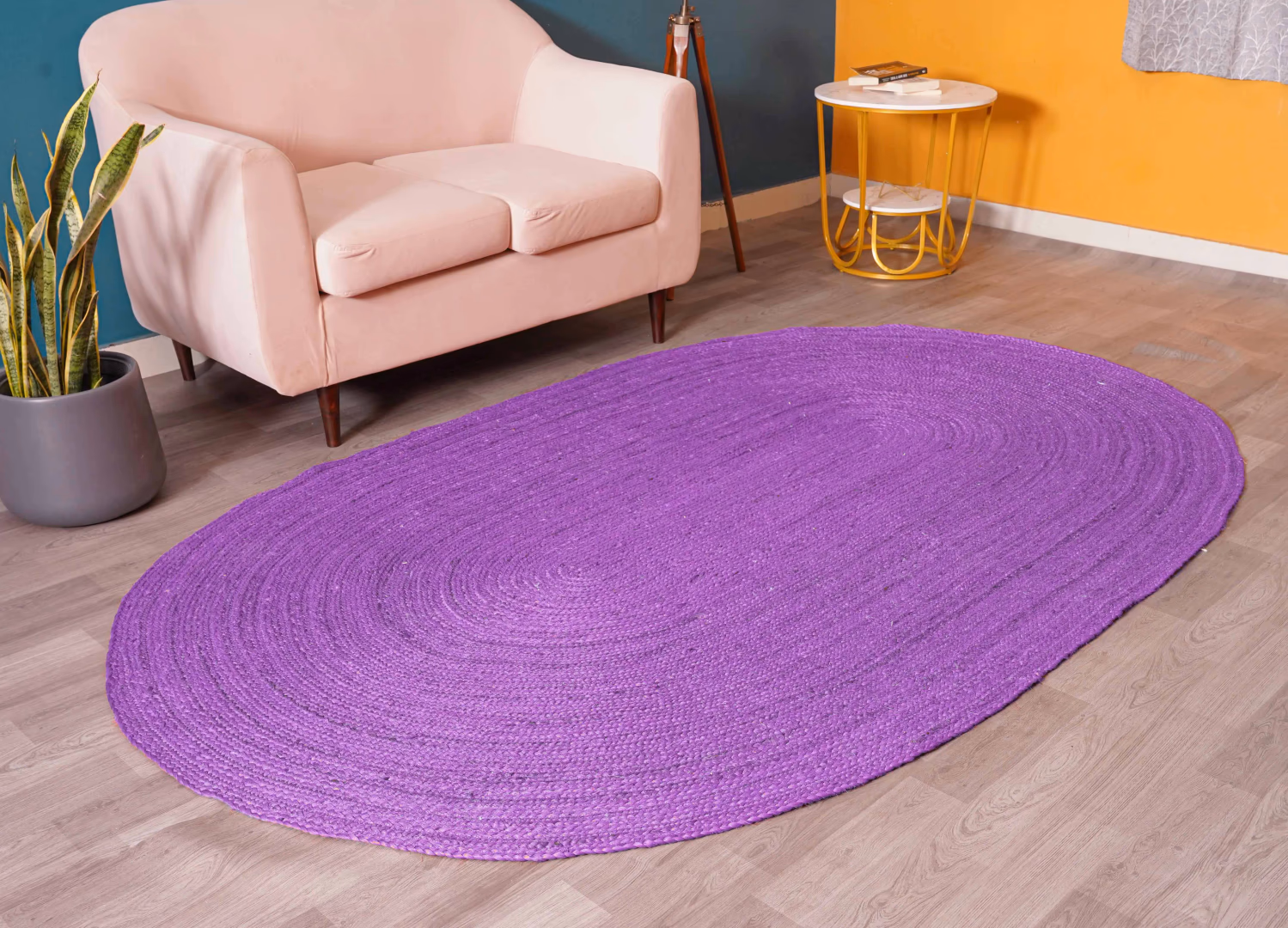 Eco Friendly Home Decor Bohemian Handmade Braided Custom Color Oval